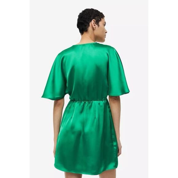 H&M Satin Wrap Dress Small NWT - Picture 4 of 9